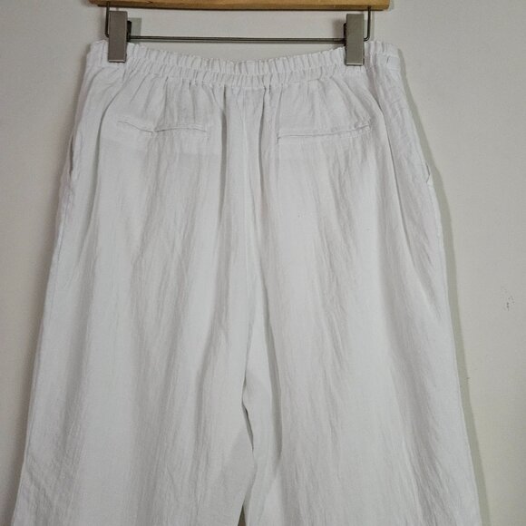 Charter Club Weekend Women's Pants Medium White Crinkle Cosatal Resort Beachy - Picture 10 of 13